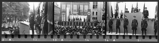 407024 Afbeeldingen van de Openbare Vergadering van de Nationaal-Socialistische Beweging (N.S.B.) op het Janskerkhof te ...